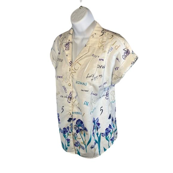 ACT III Vintage 80s Buttondown, Collared ,Shortsleeve Women’s Blouse - Picture 2 of 10